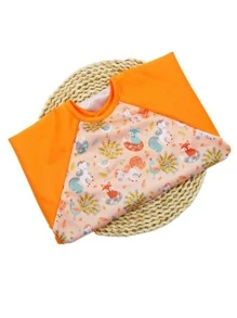 Bebé 1 pieza Babero poliéster zorro & con estampado de pavo real - Multicolor - Ver 2