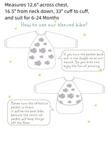 Bebé 1 pieza Babero poliéster zorro & con estampado de pavo real - Multicolor - Ver 7