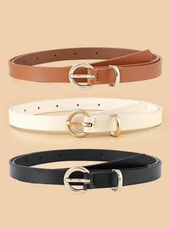 1入組復古女裝圓扣休閒腰帶適合日常生活外套和連身裙裝飾