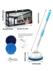1pc Long Handle Electric Window Cleaning Brush - White - View 9