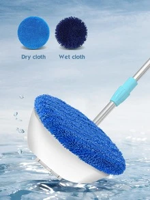 1pc Long Handle Electric Window Cleaning Brush - White - View 4