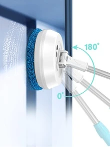 1pc Long Handle Electric Window Cleaning Brush - White - View 2