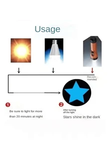 100 miếng dán tường hình ngôi sao phát sáng trong bóng tối - Màu xanh lam - Xem 4