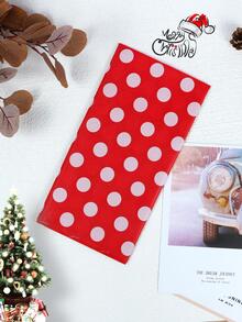 1pc Polka Dot Pattern Disposable Table Cover, Modern PEVA Disposable Tablecloth For Kitchen - Red - View 3