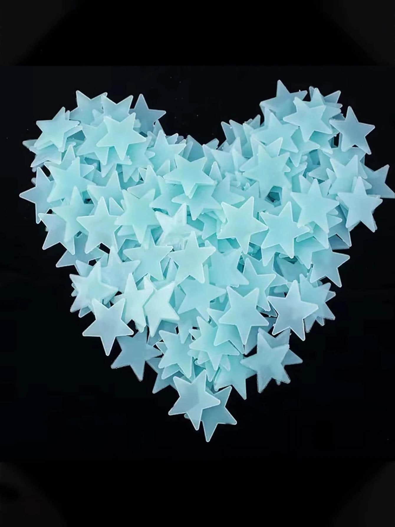 100 miếng dán tường hình ngôi sao phát sáng trong bóng tối - Màu xanh lam - Xem 1