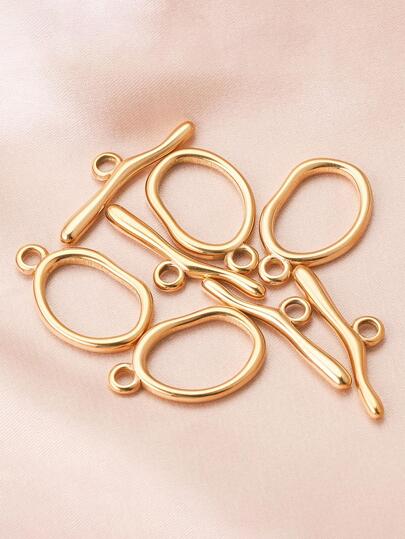 4sets Fashionable Stainless Steel Asymmetric OT Buckle DIY Jewelry Making Connector For Women For DIY Jewelry Making