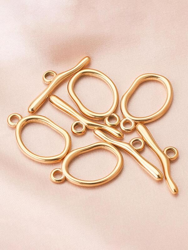 4 sets modieuze roestvrijstalen asymmetrische OT-gesp DIY sieraden maken connector voor vrouwen voor DIY sieraden maken