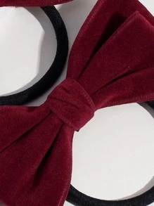 2入組女士蝴蝶結裝飾時尚髮圈適用於頭髮裝飾用品