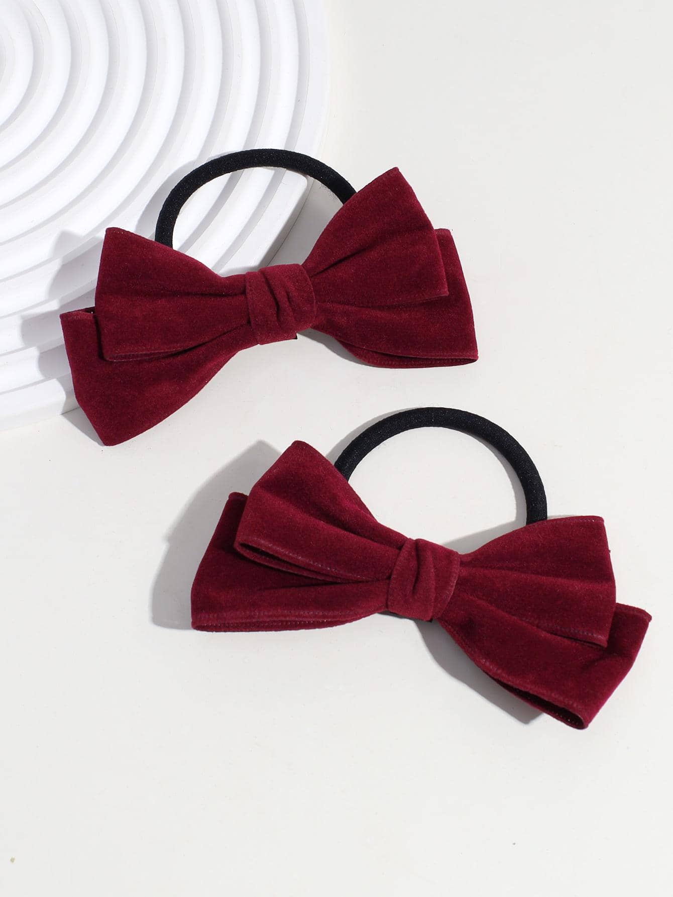 2入組女士蝴蝶結裝飾時尚髮圈適用於頭髮裝飾用品