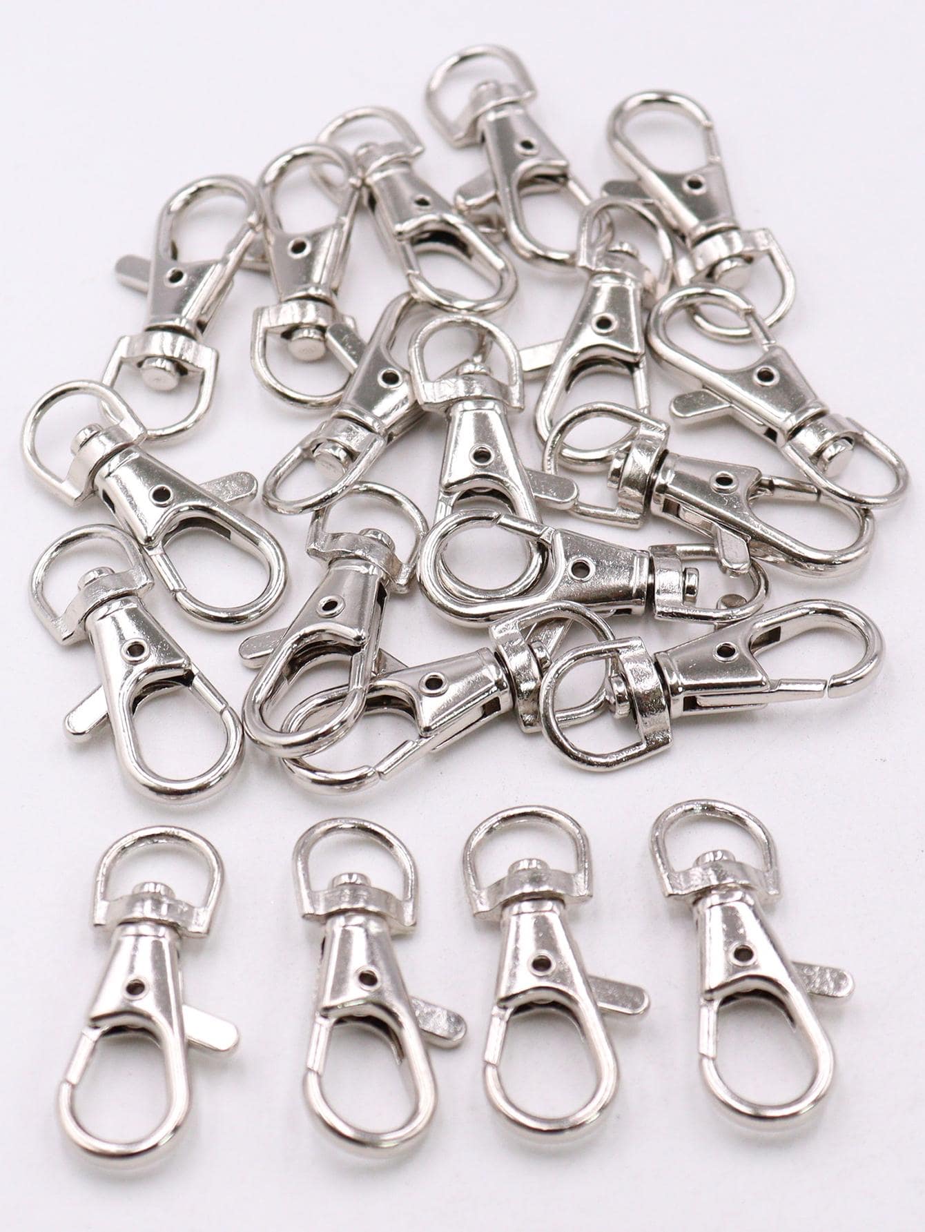 20 cái/bộ Khóa tôm hùm tự làm thời trang dành cho nữ để làm đồ trang sức tự làm - Ancient Silver - Xem 1