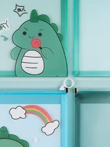 4pcs Cartoon Dinosaur Pattern Document Organizer - Green - View 4