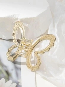 1入組女士水鑽蝴蝶設計魅力四射髮爪適用於頭髮裝飾用品 - 米色 - 查看 2