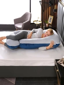 Gối ôm toàn thân cao cấp G-Type, hỗ trợ công thái học cho tư thế nằm nghiêng, có thể chuyển đổi thành gối nêm và gối tựa lưng, hoàn hảo cho sử dụng tại nhà và khi đi du lịch. - Màu xanh hải quân - Xem 5