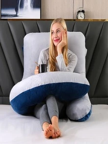 Gối ôm toàn thân cao cấp G-Type, hỗ trợ công thái học cho tư thế nằm nghiêng, có thể chuyển đổi thành gối nêm và gối tựa lưng, hoàn hảo cho sử dụng tại nhà và khi đi du lịch. - Màu xanh hải quân - Xem 7