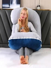 Gối ôm toàn thân cao cấp G-Type, hỗ trợ công thái học cho tư thế nằm nghiêng, có thể chuyển đổi thành gối nêm và gối tựa lưng, hoàn hảo cho sử dụng tại nhà và khi đi du lịch. - Màu xanh hải quân - Xem 9