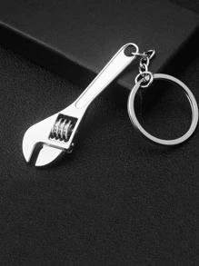 1入組男士扳手吊墜創意鑰匙圈適用於鑰匙裝飾用品 - 銀色 - 查看 3