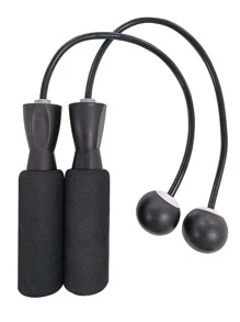 Cordless Adjustable Jump Rope With Weighted Ball For Outdoor Fitness Sports - Black - View 3