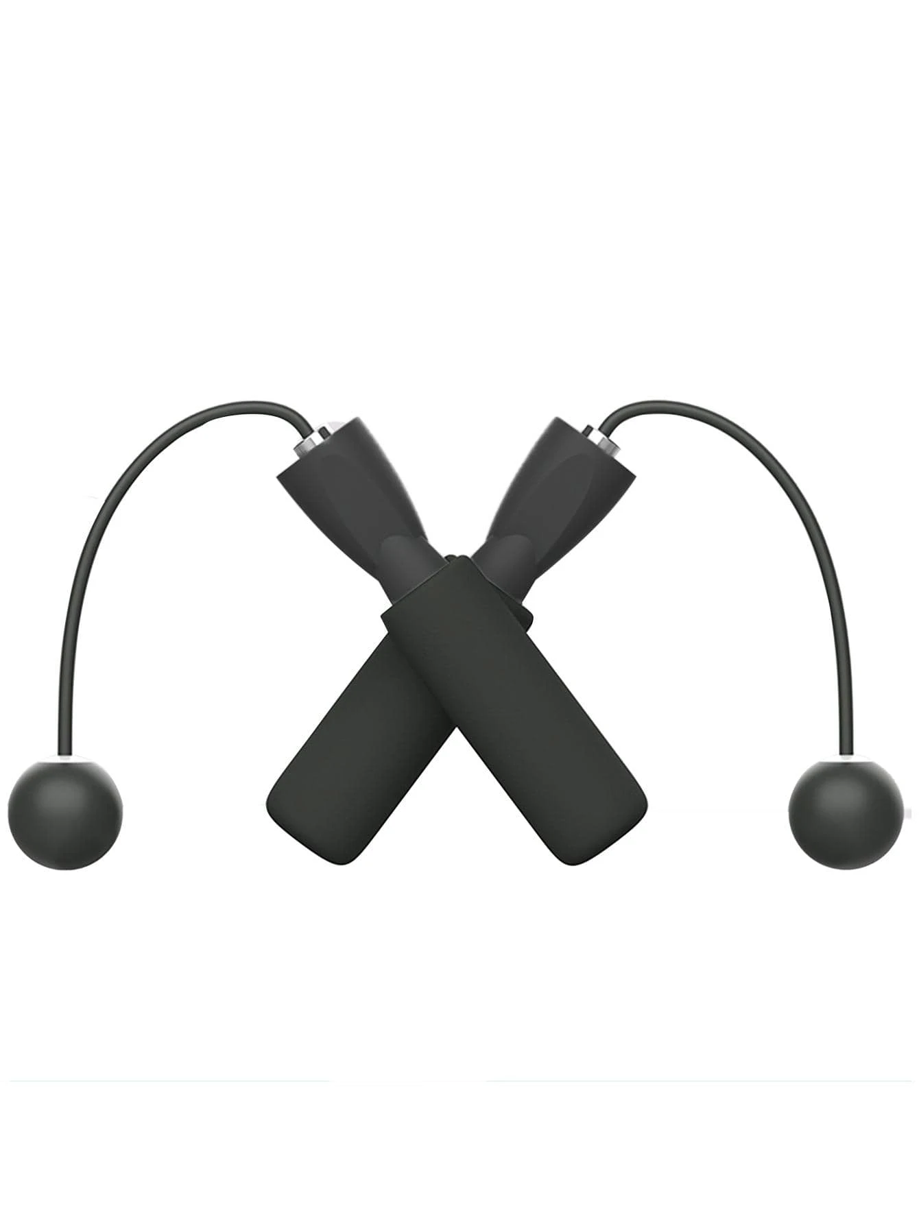 Cordless Adjustable Jump Rope With Weighted Ball For Outdoor Fitness Sports - Black - View 1