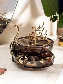 1pc Swan Design Jewelry Box - Black - View 2