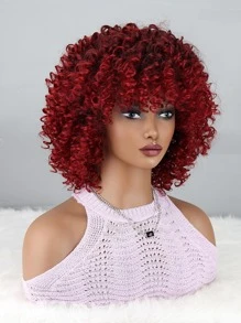 圓蓬式髮型短卷人造假髮 - 彩色 - 查看 5