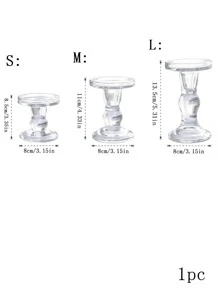 1 Giá nến thủy tinh, Đế nến trong suốt tối giản cho gia đình - Trong sáng - Xem 6