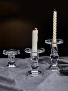 1 Giá nến thủy tinh, Đế nến trong suốt tối giản cho gia đình - Trong sáng - Xem 4