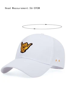 AR 1入組中性手掌和字母刺繡休閒棒球帽適用於日常 - 白色 - 查看 4