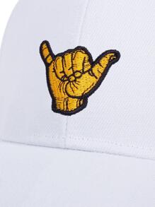 AR 1入組中性手掌和字母刺繡休閒棒球帽適用於日常 - 白色 - 查看 5