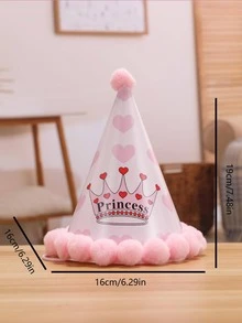 2pcs Slogan Graphic Pom Pom Decor Party Hat - Multicolor - View 4