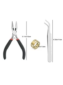 3入組珠寶製作鉗套裝,珠寶製作工具鉗套裝,包括1入組尖頭鼻子鉗,1入組肘部鉗,和1入組戒指 - 彩色 - 查看 3