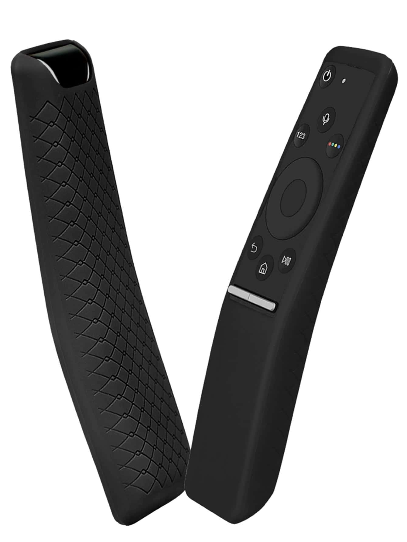 1pc Silicone Remote Control Protective Cover Compatible With Samsung Bn95 Series Tv Remote And Compatible With Samsung Bn59 Series Smart Tv Remote, Shockproof Protective Case Compatible With Samsung Curved Remote Control Back Skin Sleeve - Black - View 1