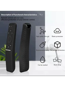 1pc Silicone Remote Control Protective Cover Compatible With Samsung Bn95 Series Tv Remote And Compatible With Samsung Bn59 Series Smart Tv Remote, Shockproof Protective Case Compatible With Samsung Curved Remote Control Back Skin Sleeve - Black - View 6