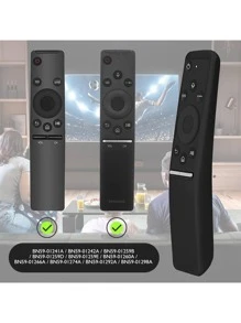 1pc Silicone Remote Control Protective Cover Compatible With Samsung Bn95 Series Tv Remote And Compatible With Samsung Bn59 Series Smart Tv Remote, Shockproof Protective Case Compatible With Samsung Curved Remote Control Back Skin Sleeve - Black - View 7