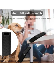 1pc Silicone Remote Control Protective Cover Compatible With Samsung Bn95 Series Tv Remote And Compatible With Samsung Bn59 Series Smart Tv Remote, Shockproof Protective Case Compatible With Samsung Curved Remote Control Back Skin Sleeve - Black - View 5