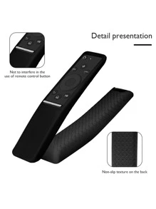 1pc Silicone Remote Control Protective Cover Compatible With Samsung Bn95 Series Tv Remote And Compatible With Samsung Bn59 Series Smart Tv Remote, Shockproof Protective Case Compatible With Samsung Curved Remote Control Back Skin Sleeve - Black - View 2