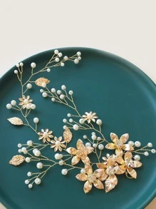 1 Stück elegante Blumen-Kristall handgemachte Haarspange, geeignet für Hochzeit, Party, Zusammenkunft