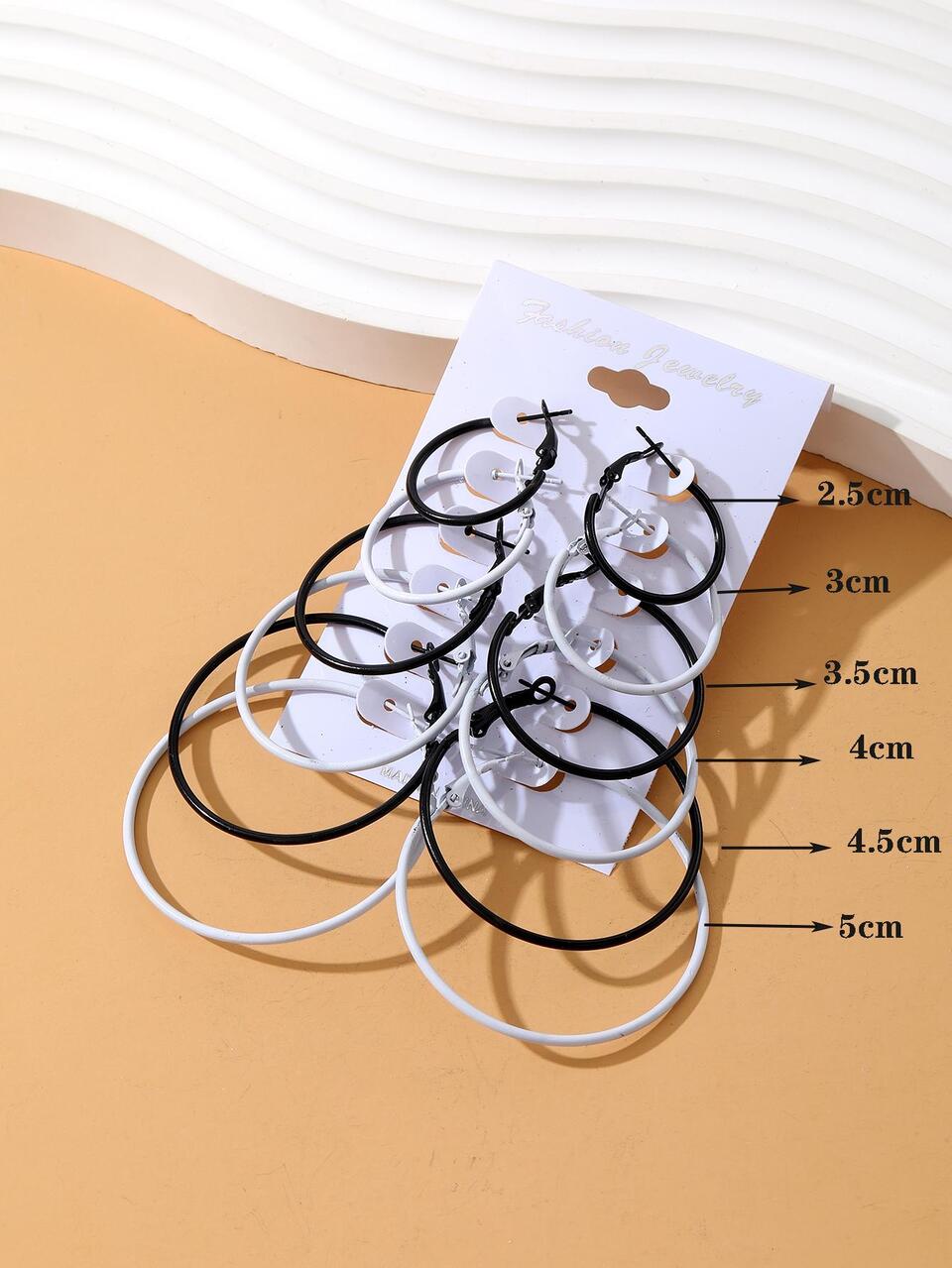 6pairs/set Minimalist Hoop Earrings
