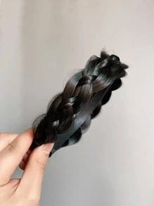 1 băng đô thiết kế bện thời trang cho nữ, để trang trí hàng ngày - màu đen - Xem 1