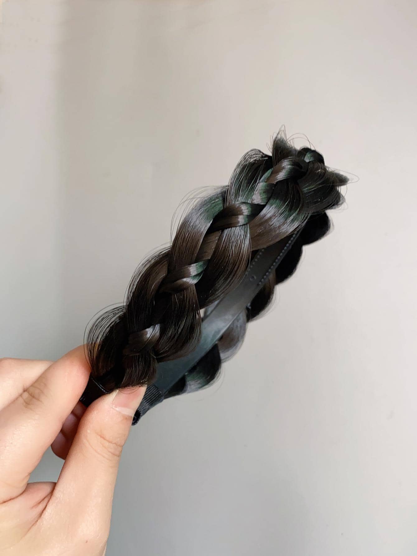 1 băng đô thiết kế bện thời trang cho nữ, để trang trí hàng ngày - màu đen - Xem 1