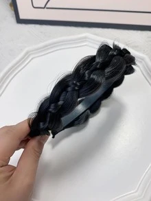 1 băng đô thiết kế bện thời trang cho nữ, để trang trí hàng ngày - màu đen - Xem 2