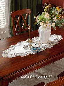 1 Thêu Hoa Bàn Á Hậu Polyester Hiện Đại Bàn Bếp Á Quân Trang Trí Bàn Tiệc - Cà phê nâu - Xem 2
