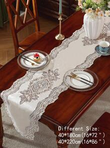 1 Thêu Hoa Bàn Á Hậu Polyester Hiện Đại Bàn Bếp Á Quân Trang Trí Bàn Tiệc - Cà phê nâu - Xem 3