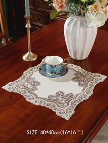 1 Thêu Hoa Bàn Á Hậu Polyester Hiện Đại Bàn Bếp Á Quân Trang Trí Bàn Tiệc - Cà phê nâu - Xem 5