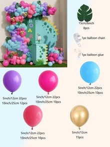 155 piezas/set Guirnalda de globos decorativos látex moderno de color mixto para casa fiesta - Multicolor - Ver 2