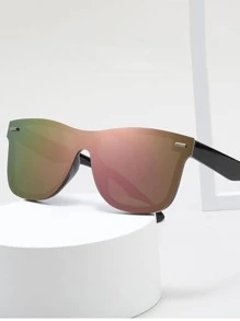 Kính râm chi tiết đinh tán khung hình học - Hồng - Xem 1