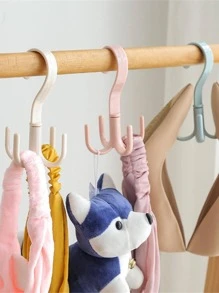 1pc Plastic 4-Claw Rotatable Hook, Color Random, For Bag And Tie - Multicolor - View 2