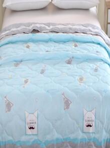 1pc Yf Pineapple Pattern Polyester Summer Quilt - Multicolor - View 3