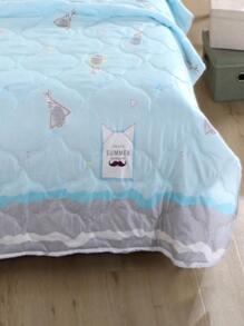 1pc Yf Pineapple Pattern Polyester Summer Quilt - Multicolor - View 2