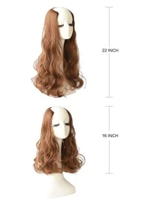 7JHH WIGS U 型半假发合成纤维机制假发延长片浅棕色大波浪卷发 - Light Brown - 查看 4