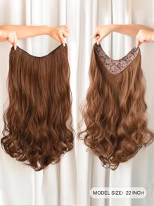 7JHH WIGS U 型半假发合成纤维机制假发延长片浅棕色大波浪卷发 - Light Brown - 查看 3